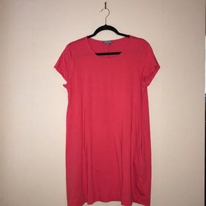 Coral pink dress with pockets